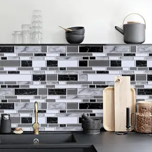 Peel and Stick Backsplash Wallpaper – 17.7" x 78.7" Tile Contact Paper, Waterproof for Kitchen & washroom Countertops