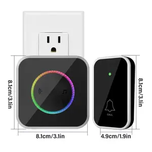 Wireless Doorbell, Easy installation, Waterproof, Adjustable Volume, 45 Chimes, Colorful LED, 1000Ft Range, Black – Perfect Mother’s Day & Summer Gift
