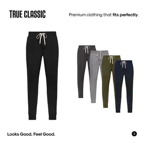 True Classic Fleece French Terry Joggers – Ultra-Soft Fleece, Tapered Fit & Everyday Comfort Sweatpants Active Wear Classic Style