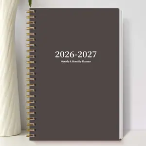 1pc 2026-2027 Weekly And Monthly Academic Year Planner Calendar Notebook, 2026 Jan - 2027 Dec, 5.7" X 8", A5 Monthly Planner Notebook With Notes Waterproof Cover, Spiral Bound Planner, Personal Organizer, Office & School Supplies