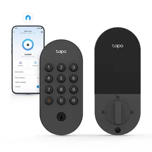 TP-Link & Tapo DL100 Wi-Fi Deadbolt Door Lock – Keyless Tactile Buttons, Customized Access with in-App Monitoring, Auto-Lock, IP54 Weatherproof, BHMA Grade 3, Compatible with Standard Door Sizes