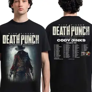 Five Finger Death Punch band's 20th anniversary world tour 2026 North America T-shirt