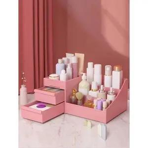 Desktop storage box for cosmetics and hair accessories 1-piece multi-grid desktop cosmetic storage box (with drawers), bedroom dressing table home storage supplies, 2025 special offer!