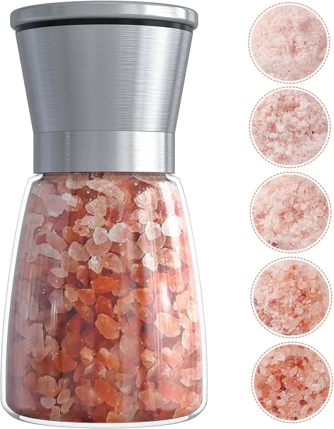 Original Stainless Steel Salt or Pepper Grinder - Top Spice Mill with Ceramic Blades, Brushed Stainless Steel and Adjustable Coarseness By Pepper Grinder （Single Package）