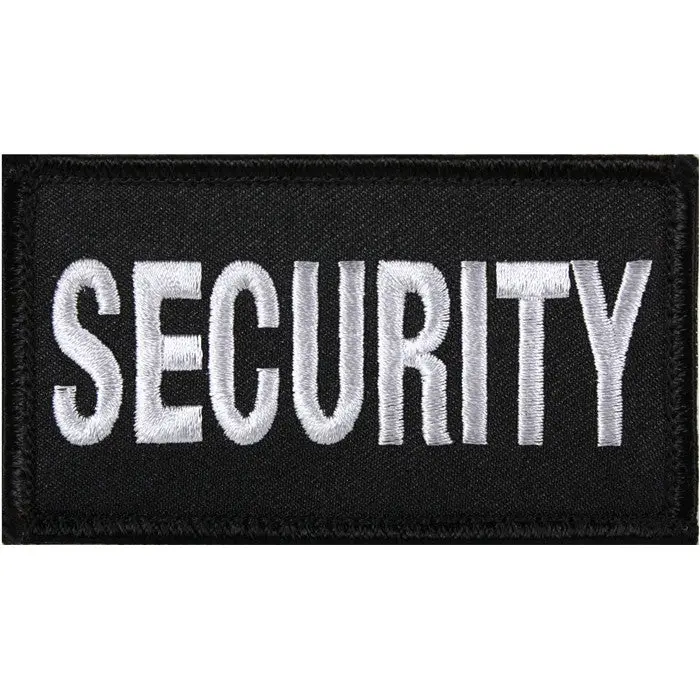 Black Silver Embroidery Uniform Patch, Fast Hook-On/Off Hook Backing Sewing Supply, 1.875" x 3.375" Fabric Base