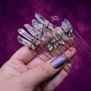 Crystal Point Copper Wire Wrapped Hair Accessory- Rustic Jewelry Hair Clips- Simple Design for Hair Accessories