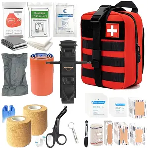 AQzxdc IFAK Trauma Kit with Tourniquet, 6-Inch Bandage, Splint, Tactical First Aid Kit for Car, Camping, Hiking and Travel with Molle Bag
