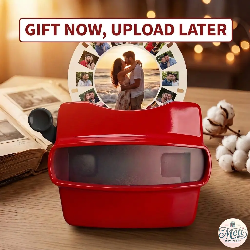 [US Stock] Custom Viewfinder Gift Kit, Upload Photos Later - DIY Photo Reel Viewer for Anniversary, Couples, Birthday (Gift Box + Viewer Included)