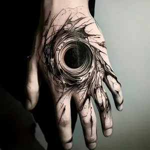 6 Large Herbal Tattoo Stickers, Containing 1 One Black Hole Elements 5 Random Styles, Lasting 7-15 Days, Waterproof and Anti-Friction, Realistic Effect, Suitable for People Who Don't Want Tattoo Pain tattoo sticker Henna Designs