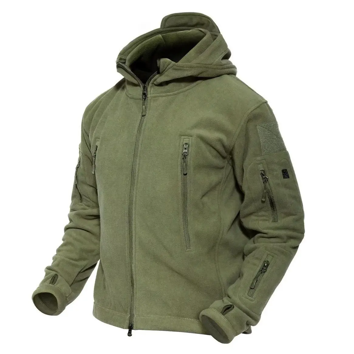 Men's Hoodie Fleece Jacket 6 Zip-Pockets Warm Winter Jacket Tactical Jacket Men's Hoodie Fleece Jacket 6 Zip-Pockets Warm Winter Jacket Tactical Jacket