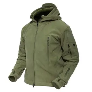 Men's Hoodie Fleece Jacket 6 Zip-Pockets Warm Winter Jacket  Tactical Jacket