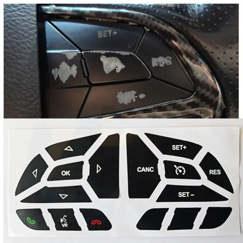 Dodge Car Interior Accessories PVC Steering Wheel Control Button Repair Sticker Decal, Durable Anti-Scratch Design Fits Models 2016-2022, Interior Stickers, Sticker For Cars, Vehicle Accessories, Auto Accessories