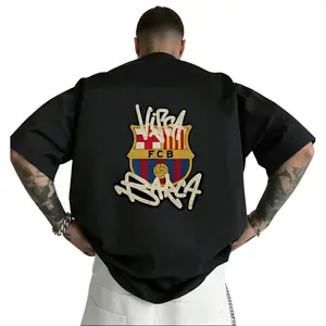 FC Barcelona Men's Football Jersey T-Shirt Official FCB Design Breathable Sports Tee Athletic Top for Training Games Fan Events Unisex Soccer Jersey S-3XL Viral Sportswear Streetwear Match Day Shirt for Soccer Fans Gift - Fabric, Menswear