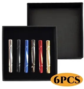 Premium Tie Clip Set with Gift Box - 6 Pcs Tie Bars & Pins for Men, Wedding, Business & Daily Use