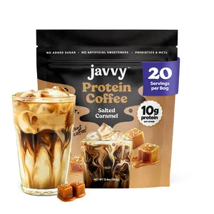 Salted Caramel Protein Iced Coffee - Premium Whey Protein & Instant Iced Coffees - 100% Natural Cold Brew - Zero Artificial Flavors & Sweeteners, 80 mg Caffeine, No Added Sugar, 20 Servings