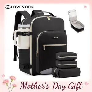 【Mother's Day Gift】LOVEVOOK TSA-Friendly Carry-On Travel Backpack with 3 Packing Cubes and Laptop Compartment-Personal Item, Airline Approved Travel Bag for Hiking, Travel Essentials, Overnight and Weekend Trips. Tiktokshopstockup
