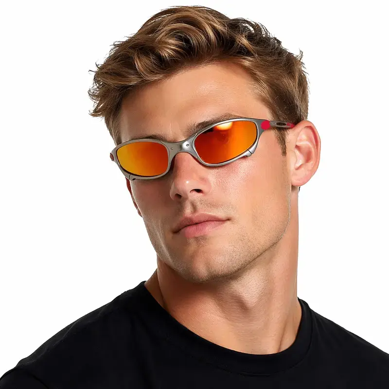 Fashion Metal Frame Men's Polarized Sunglasses - Great for Motorcycle Riding, Driving Shades, Fishing, Beach & Outdoors