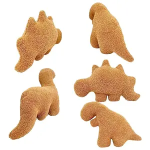 5 style Dino Chicken Nugget Pillow Soft Dinosaur Chicken Nuggets Pillow for Birthday Gifts Dinosaur Theme Birthday Party Decorat