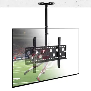 Mount-It! Ceiling TV Mount Full Motion  for 42–90 Inch Flat Screen Displays, 360° Rotation, Height Adjustable Pole Bracket Fits Most LCD LED OLED 4K TVs, Max VESA 800x400mm, Holds up to 220 lbs