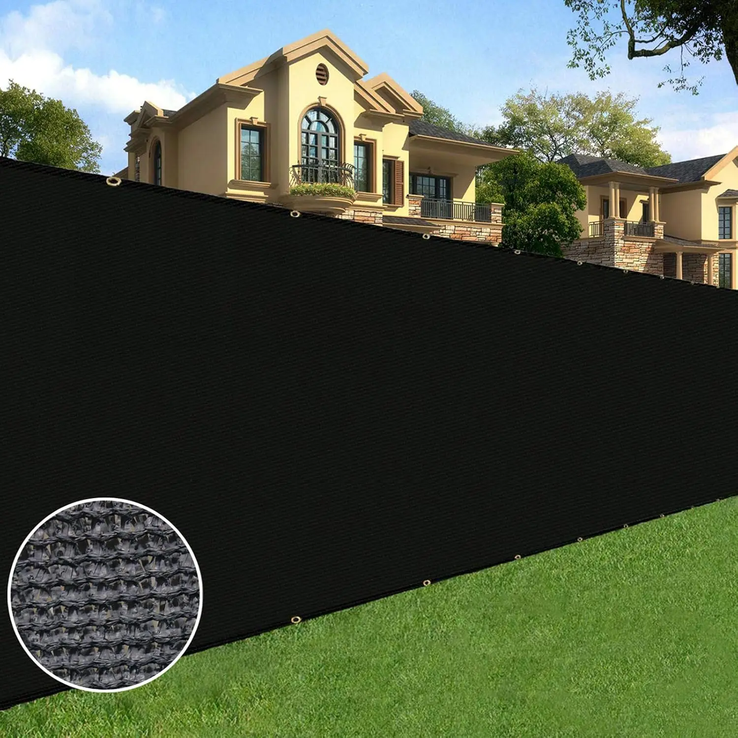 6 x 50 ft Privacy Screen Fence Mesh Shade Net Cover for Outdoor Wall Garden Yard Backyard with Grommets Copper Material Sun Protection