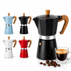Traditional Aluminum Moka Espresso Coffee Maker, Essential Kitchenware Coffee-Making Tool
