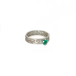 Emerald Mesh Silver Ring