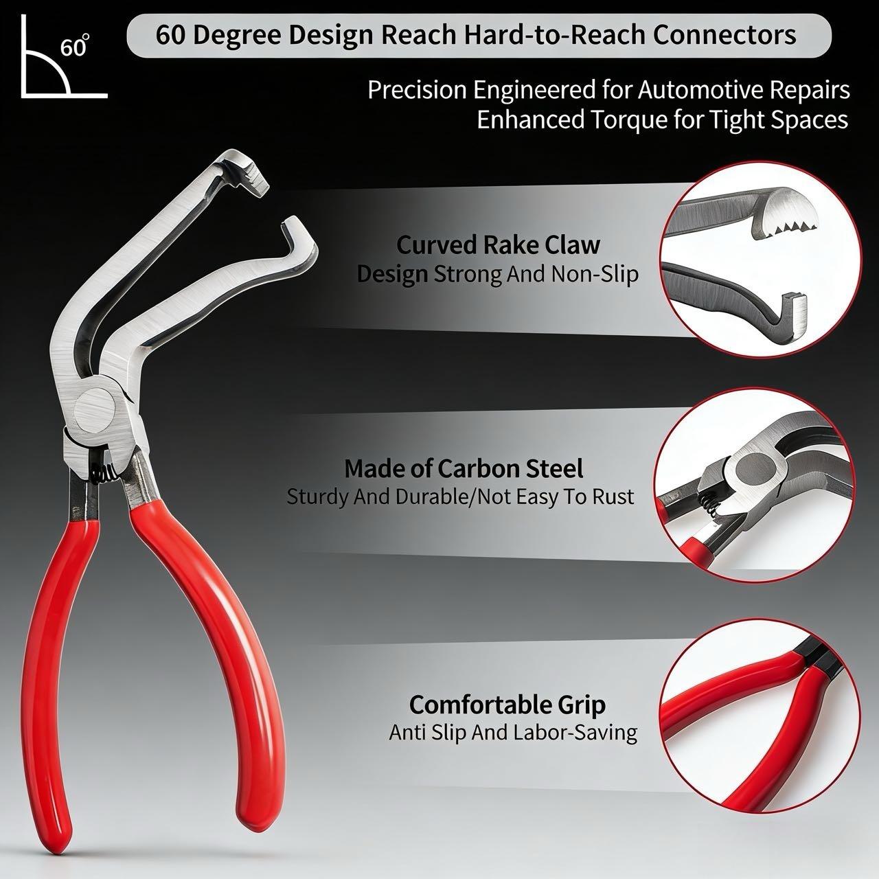 Professional Hose Clamp Pliers Set for Automotive Repair , Flexible Cable Fuel Line Removal Tool Kit ,Radiator, AC & Coolant Hose Clamp Removal Tool