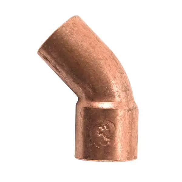 NIBCO 1/2 in. Copper 45 Degree Elbow – Sweat X Sweat Plumbing Fitting for Durable Pipe Connections