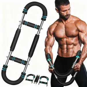 Arm Trainer, 60-110lb Adjustable Chest Workout Equipment, Arm Trainer, Arm Strength Trainer, Portable Power Twister Bar,Portable Spring Resistance for Home Workout Equipment fitness