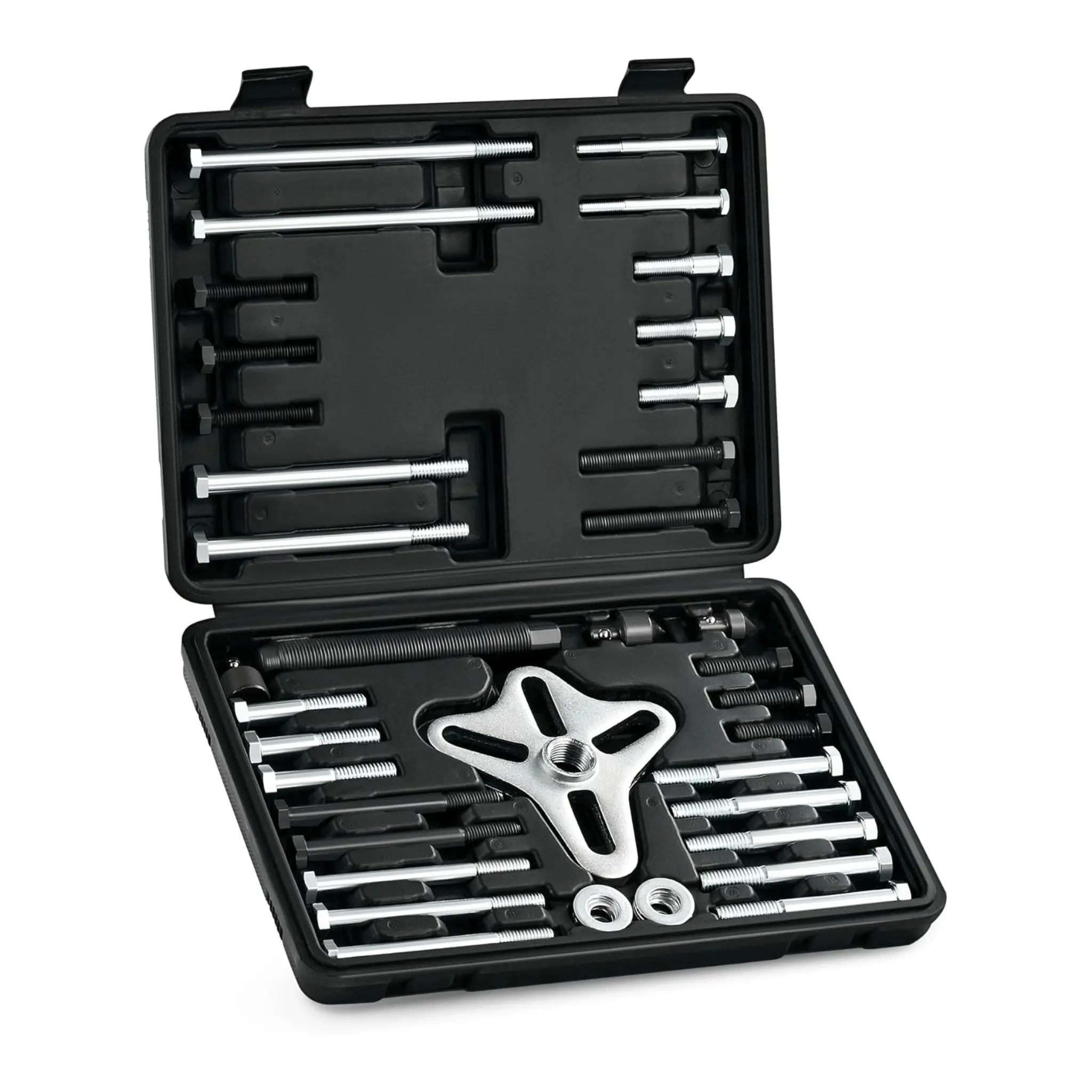 Orion Motor Tech Harmonic Balancer Puller Kit, 49pc Power Steering Pulley Puller Installer Tool Set, Heavy Duty Steering Wheel Puller Tool Kit for Flange Type Gear and Crank Puller