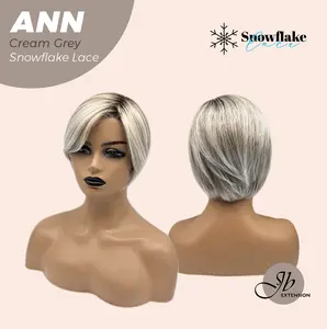 JBEXTENSION 10 Inches Pre-Cut Side Part Snowflake Lace Frontlace Glueless Wig ANN【BENDY EAR TABS】
