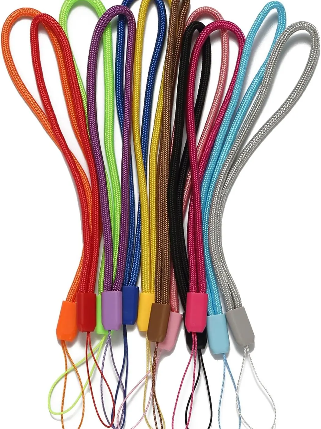 Colorful Wrist Lanyards 12 Pack – Short Lightweight Hand Strap Keychain Strings for Keys, USB, ID Badge & Small Accessories, Durable Assorted Colors