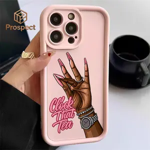 Manicure Hand Gesture Clock That Tea Pink Silver Shimmer Phone Case For Galaxy S25, S24, S23, S22, S21 PLUS, FE And Ultra,Galaxy A33 Compatible With For Iphone17 Pro Max, 16, 15, 14 And 13. It Makes A Perfect Gift For Birthdays, Holidays,