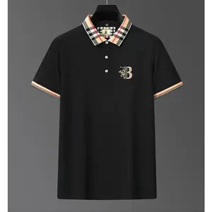 High quality short sleeve men's POLO shirt summer fashion contrasting color embroidery high-end soft golf top breathable T-shirt