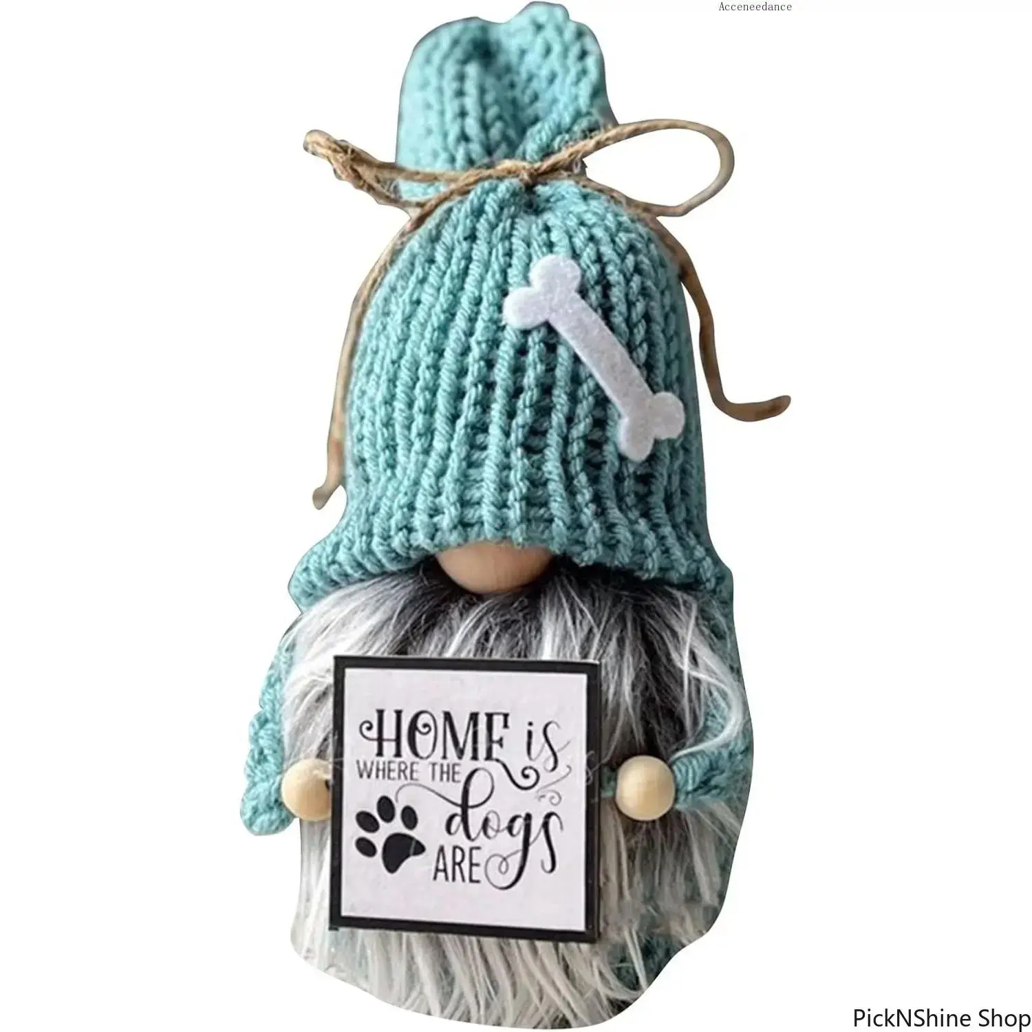 Handmade Swedish Tomte Gnome for Dog Lovers, Soft Knitted Plush Figurine, Christmas Holiday Shelf Decor, Synthetic, Knitted Gnome, Decoration, Ornaments, Fairy, Cloth