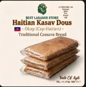 Best Laramir Store Haitian Kasav Dous Traditional Cassava Bread with Sugar Okap Cap-Haitien snack  ( 3 pack )