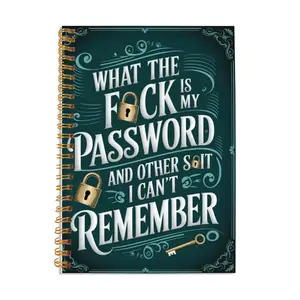 1PC 5.5×8.3in Fun Spiral Password Notebook, Includes 100 Pages for Secure Internet Login & Password Storage, Ideal for Home Office Use, Spiral Notebook Journal