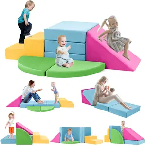 Erament 5-Piece Foam Climbing Blocks Series for Toddler,Indoor Soft Modular Crawling & Sliding Play Set,Improve Creativity&Imagination For Toddlers 1-3Years Old Sensory Board Playpen