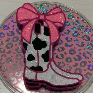 Cowboy boot with bow freshie