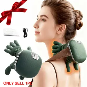 Portable Neck Massager, Heated Back Massage Pillow, Electric Pressure Point Massager, 3 Modes, 2 Heating Levels, 4D Deep Tissue Relief, Portable Pain Relief