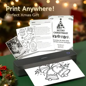 Inkless Portable Printer, Wireless Bluetooth Thermal Printer for Travel & Mobile Use, Compatible with iOS, Android, Laptop, Supports 8.5"x11" US Letter & A4 Paper, No Ink Needed, Ideal for Home & Office