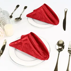 6 elegant satin pre rolled napkins-decorated with 43 x 43 cm jacquard square table in red, gold, white, dark green and rose gold-luxurious party table layout