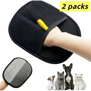 Pet Hair Remover Glove, Electrostatic Removal Gloves for Pet Hair, Pet Hair Remover Gloves for Dog & Cat, Reusable Pet Hair Remover Glove for Carpet, Couch, Clothing, Furniture (Need to be used horizontally double-sided grooming mitt per cleaner static