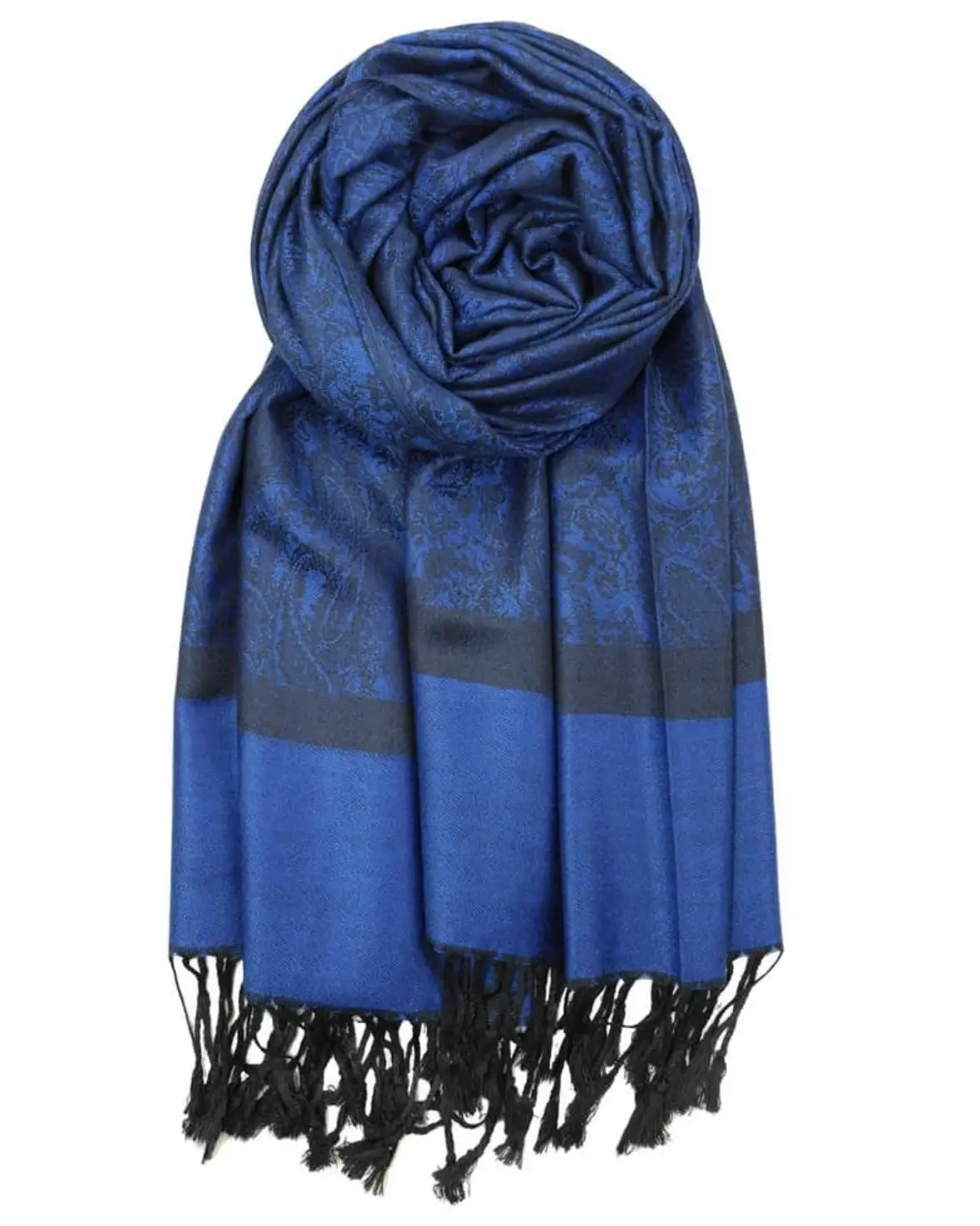 Blue & Black Paisley Rave Pashmina