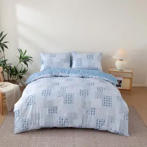 Geometric Pattern Bedding Set, 1 Count Quilt Cover & 2 Counts Pillowcase without Filler, Soft Lightweight Bedding Set for Home Bedroom
