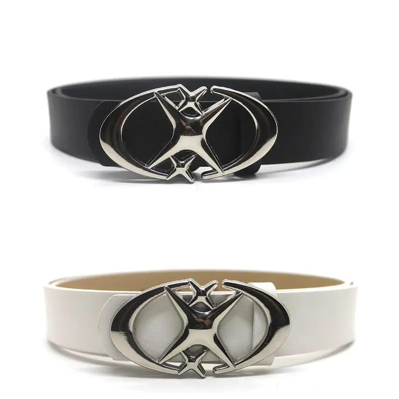 2pcs/3pcs Oval Cross Metal Buckle Belt, Fashion Simple Casual Jeans Belt for Men and Women, Ideal for Gifts, All Seasons PU Material Fashion Belts