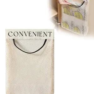 Mesh Kitchen Garbage Bag Storage Bag, 1 Count Convenient Garbage Bag Storage Bag, Kitchen Storage Organizer for Garbage Bag, Food Bag, Snack Bag