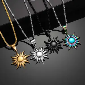 Sun necklace niche creative hip-hop versatile fashion design necklace birthday gift