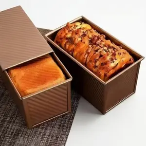 15.87oz  2pack Pullman Bread Pans with Lid, 1LB Capacity Bread Loaf Pan, Non-Stick, Easy Release Sandwich Bread Loaf Pan for Baking Homemade Bread Bakeware Reusable Mold