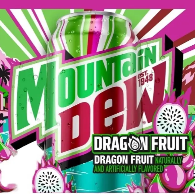 Mountain Dew Dragon Fruit Flavor Beverage, Soda Cans - 1 Single Can, 12 Fl Oz